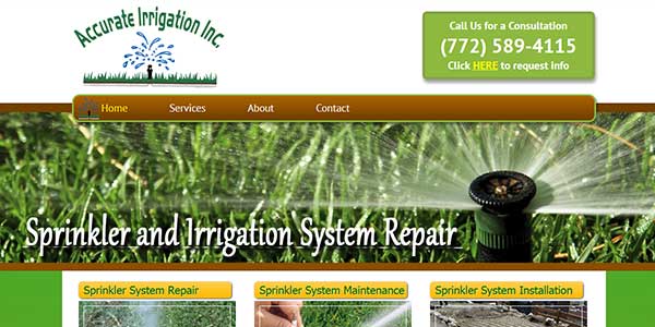 Website design client Accurate Irrigation and Pump