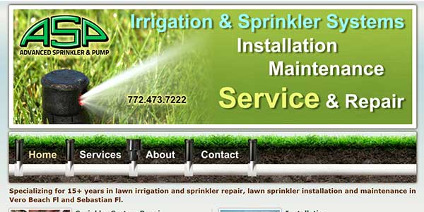 Website design client Advanced Sprinkler and Pump