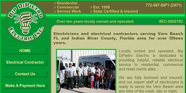 Website design client Bip Electric