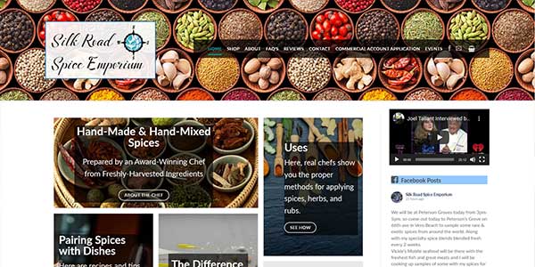 Website design client Silk Road Spice Emporium